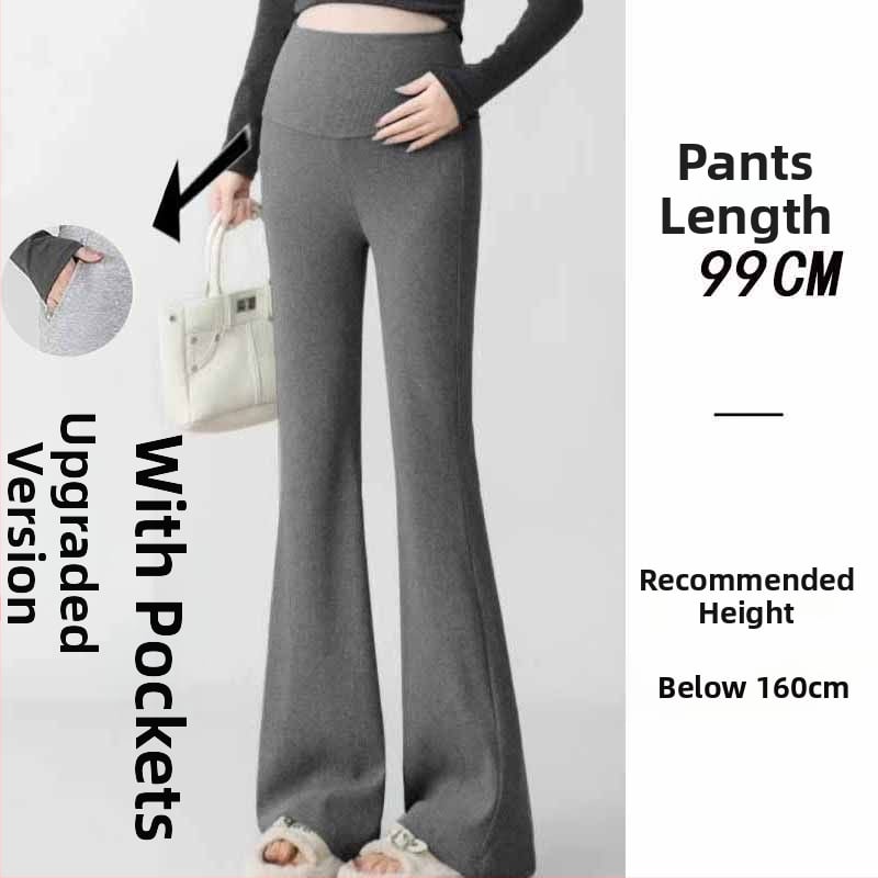 Παντελόνια εγκυμοσύνης σε κορεατικό στιλ, υψηλή μέση, μικροελαστικότητα, γραμμή Bell-Bottom για διαμόρφωση ποδιών, ύφασμα μίξης πολυεστέρα-βισκόζη (50–70% πολυεστέρα, <30% βισκόζη)