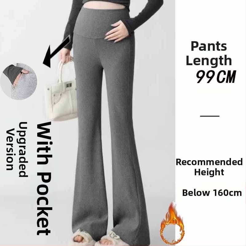 Παντελόνια εγκυμοσύνης σε κορεατικό στιλ, υψηλή μέση, μικροελαστικότητα, γραμμή Bell-Bottom για διαμόρφωση ποδιών, ύφασμα μίξης πολυεστέρα-βισκόζη (50–70% πολυεστέρα, <30% βισκόζη)