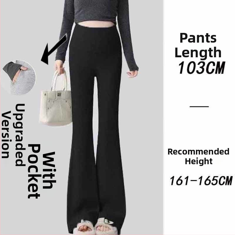 Παντελόνια εγκυμοσύνης σε κορεατικό στιλ, υψηλή μέση, μικροελαστικότητα, γραμμή Bell-Bottom για διαμόρφωση ποδιών, ύφασμα μίξης πολυεστέρα-βισκόζη (50–70% πολυεστέρα, <30% βισκόζη)