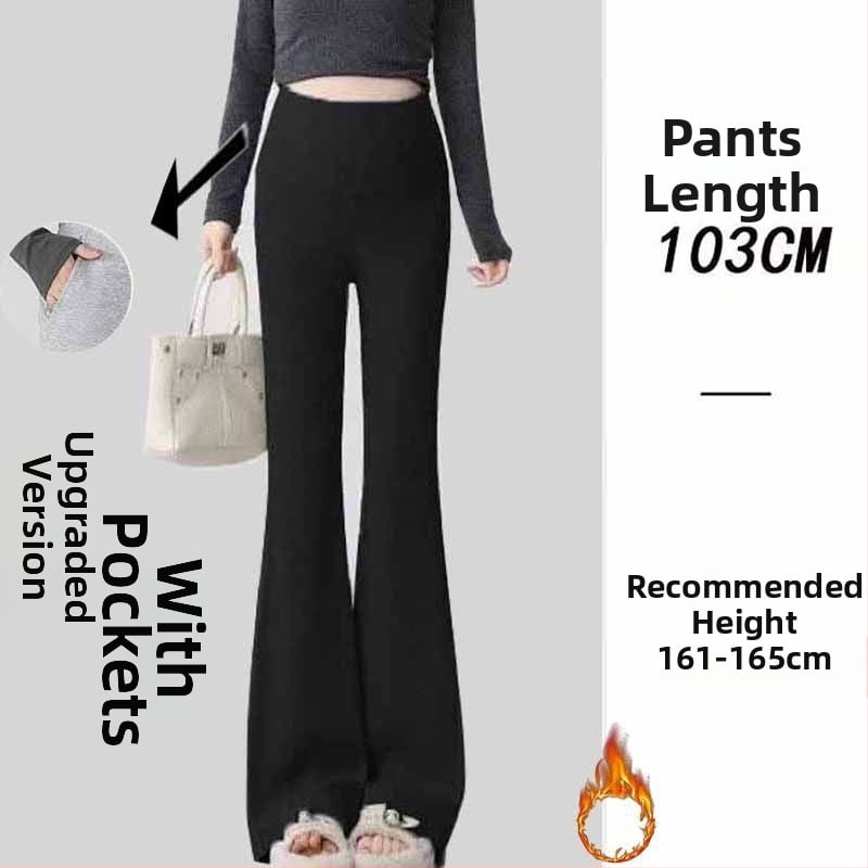 Παντελόνια εγκυμοσύνης σε κορεατικό στιλ, υψηλή μέση, μικροελαστικότητα, γραμμή Bell-Bottom για διαμόρφωση ποδιών, ύφασμα μίξης πολυεστέρα-βισκόζη (50–70% πολυεστέρα, <30% βισκόζη)