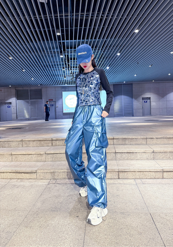 Női rövid utcai tánc öltözet-szett, jazz/hip-hop gyakorlására – ősz 2025, pamutkeverék 50–70% + más anyag <30%