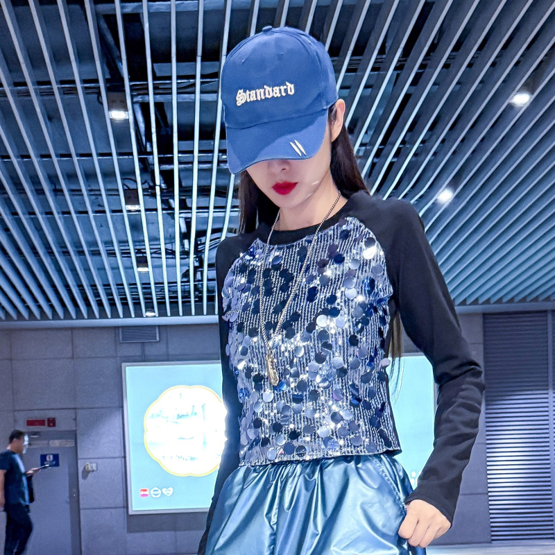 Női rövid utcai tánc öltözet-szett, jazz/hip-hop gyakorlására – ősz 2025, pamutkeverék 50–70% + más anyag <30%