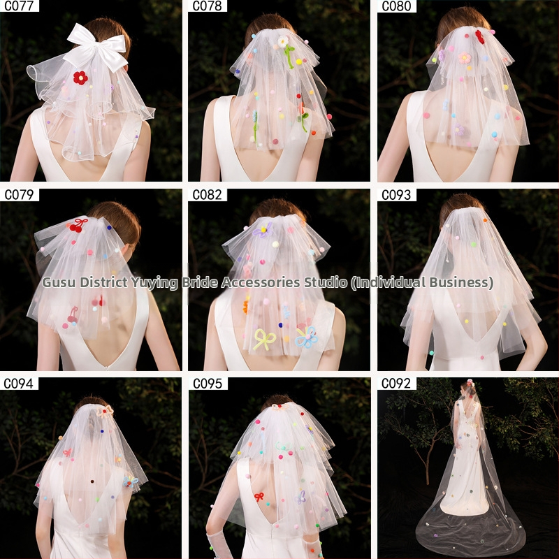 Αξεσουάρ κεφαλής από διχτυωτό ύφασμα με φιόγκο, γλυκό γυναικείο στυλ, μοτίβο, κατάλληλο για γάμο και δώρα γενεθλίων