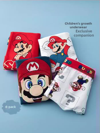 Chiloți pentru copii din bumbac cu imprimeu animație, 95% bumbac + 5% elastan, pentru copii peste 8 ani