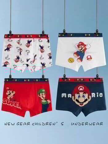 Chiloți pentru copii din bumbac cu imprimeu animație, 95% bumbac + 5% elastan, pentru copii peste 8 ani