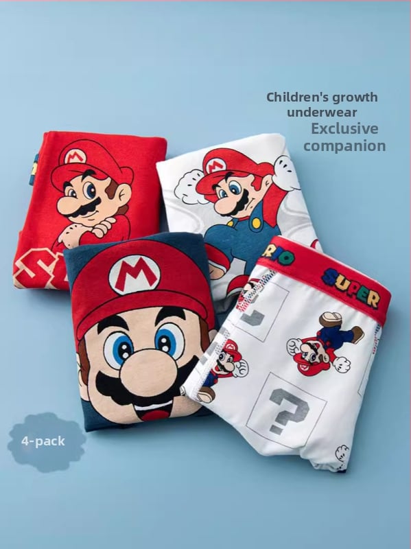 Chiloți pentru copii din bumbac cu imprimeu animație, 95% bumbac + 5% elastan, pentru copii peste 8 ani