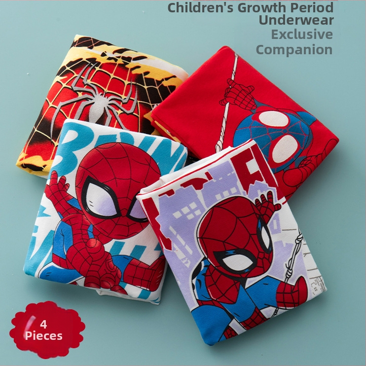 Chiloți pentru copii din bumbac cu imprimeu animație, 95% bumbac + 5% elastan, pentru copii peste 8 ani