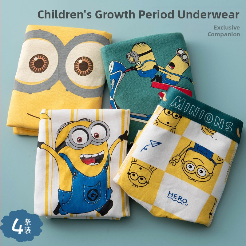 Chiloți pentru copii din bumbac cu imprimeu animație, 95% bumbac + 5% elastan, pentru copii peste 8 ani