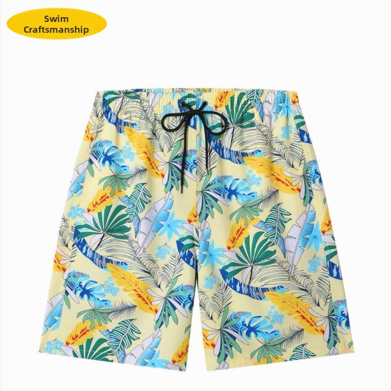 Muške plažne šorceve, opušten kroj, otisak, poliester 90–95%, 150 g