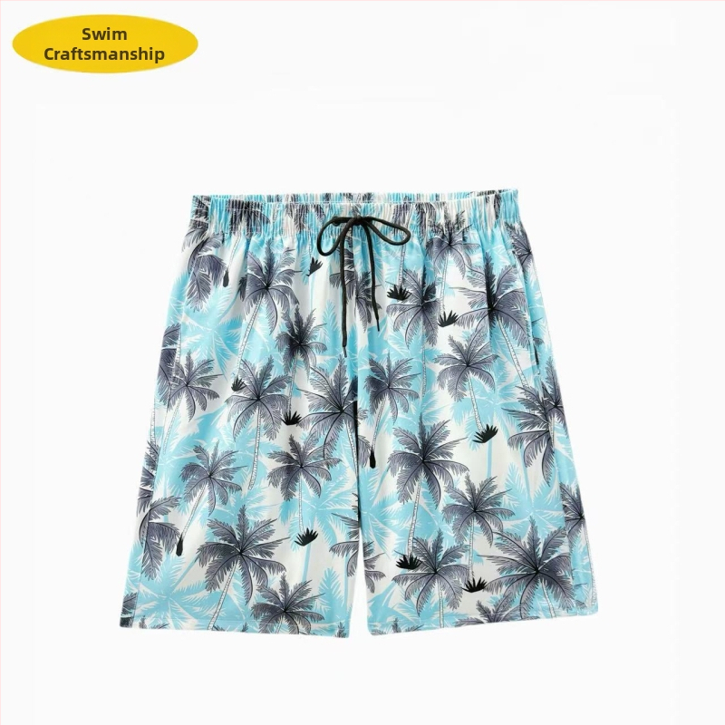 Pánske plážové šortky, voľný strih, potlač, 90–95% polyester, 150 g