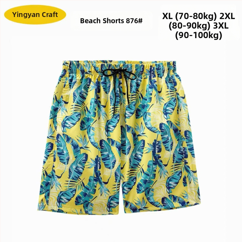 Muške plažne šorceve, opušten kroj, otisak, poliester 90–95%, 150 g