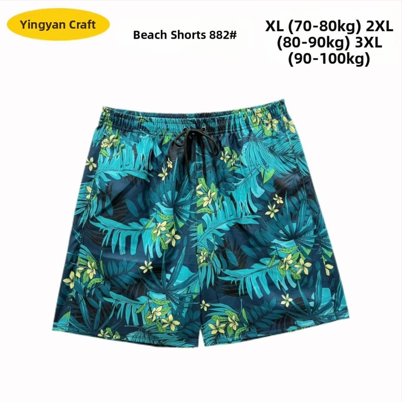 Muške plažne šorceve, opušten kroj, otisak, poliester 90–95%, 150 g