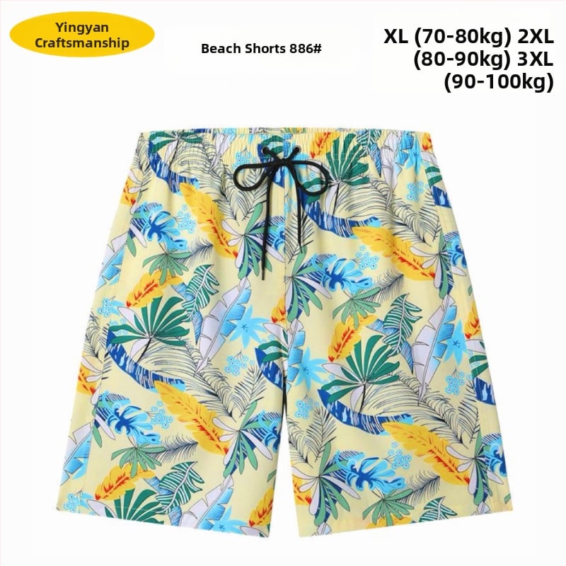 Muške plažne šorceve, opušten kroj, otisak, poliester 90–95%, 150 g