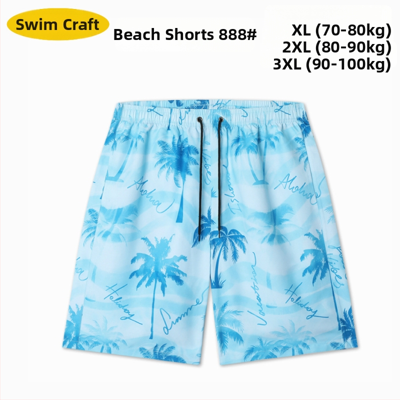 Muške plažne šorceve, opušten kroj, otisak, poliester 90–95%, 150 g