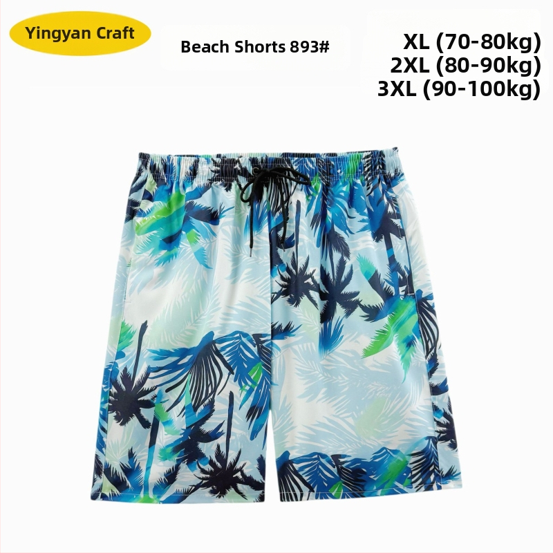 Muške plažne šorceve, opušten kroj, otisak, poliester 90–95%, 150 g