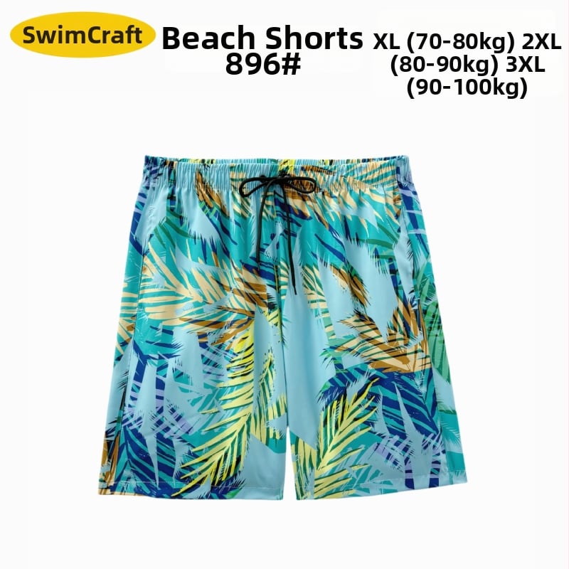 Muške plažne šorceve, opušten kroj, otisak, poliester 90–95%, 150 g