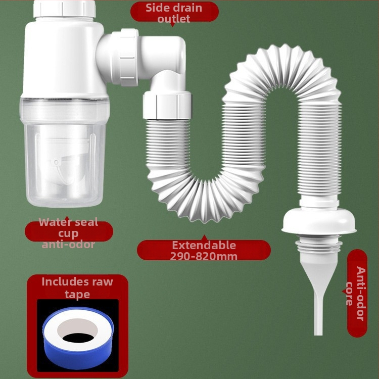 Odtok pre umývadlo s proti zápachu – PVC, model WD-XS171-20, menovitý tlak 1, prevádzková teplota 60°C, priama montáž