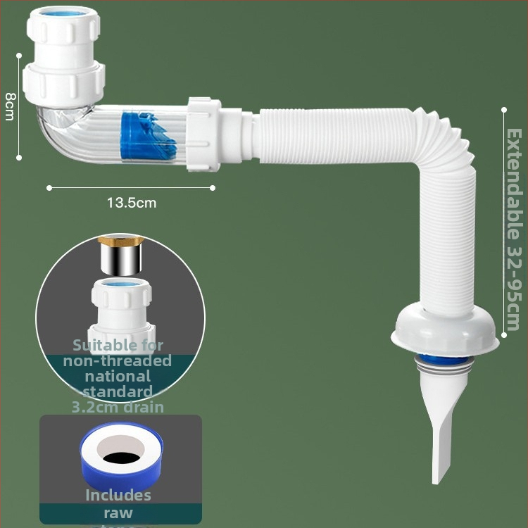 Odtok pre umývadlo s proti zápachu – PVC, model WD-XS171-20, menovitý tlak 1, prevádzková teplota 60°C, priama montáž