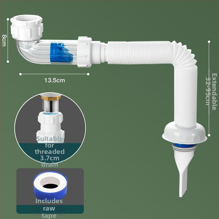 Odtok pre umývadlo s proti zápachu – PVC, model WD-XS171-20, menovitý tlak 1, prevádzková teplota 60°C, priama montáž