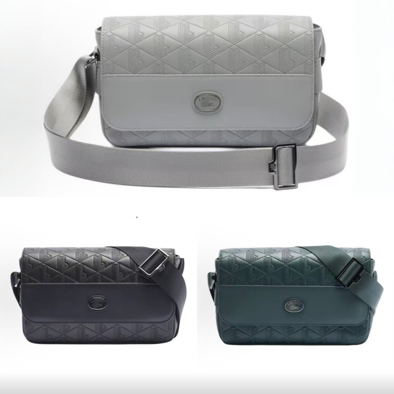 Ανδρική PU αδιάβροχη τσάντα crossbody με ρίγες και πολυεστερική επένδυση