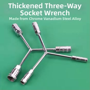 Three-Prong Socket Wrench, Extended Y-Type, Multi-Functional Triangle Socket, High-Carbon Steel for Motorcycle Tire Repair