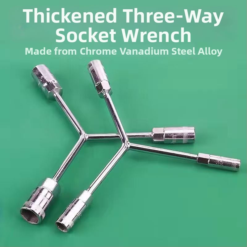 Three-Prong Socket Wrench, Extended Y-Type, Multi-Functional Triangle Socket, High-Carbon Steel for Motorcycle Tire Repair