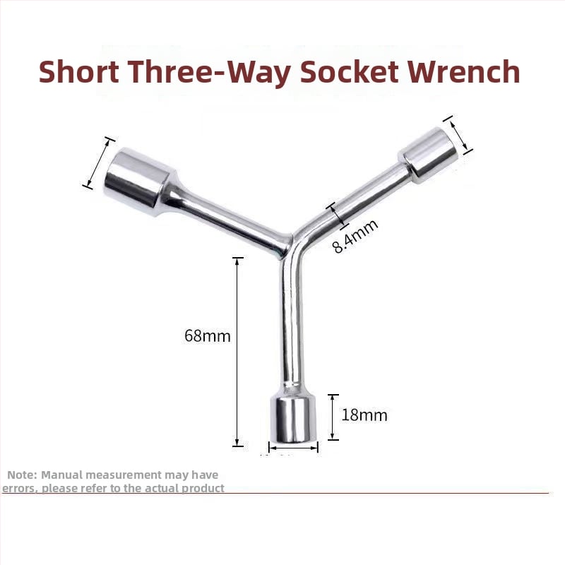 Three-Prong Socket Wrench, Extended Y-Type, Multi-Functional Triangle Socket, High-Carbon Steel for Motorcycle Tire Repair
