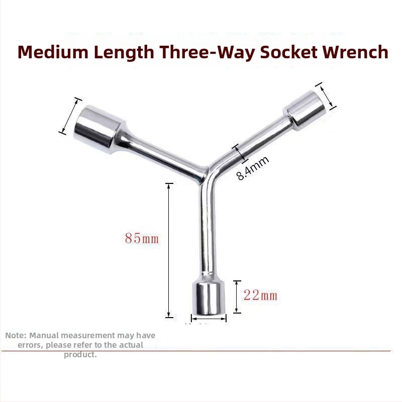 Three-Prong Socket Wrench, Extended Y-Type, Multi-Functional Triangle Socket, High-Carbon Steel for Motorcycle Tire Repair