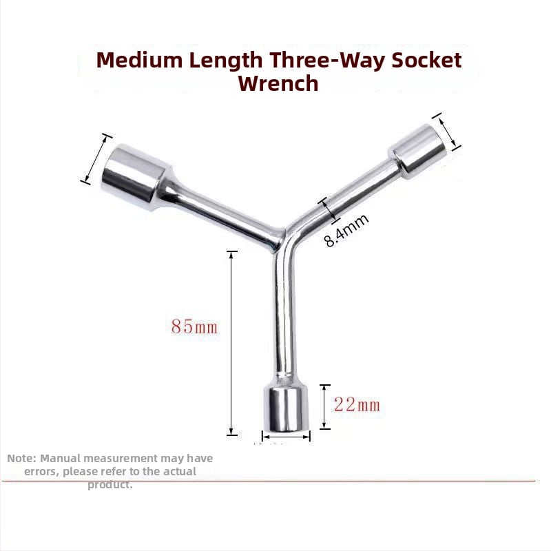 Three-Prong Socket Wrench, Extended Y-Type, Multi-Functional Triangle Socket, High-Carbon Steel for Motorcycle Tire Repair