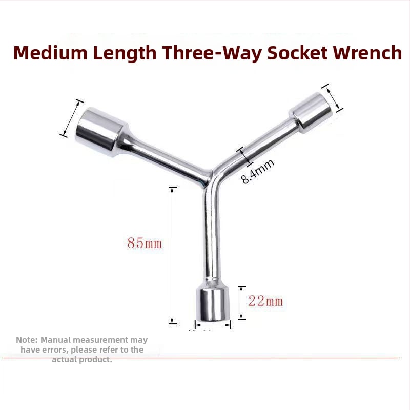 Three-Prong Socket Wrench, Extended Y-Type, Multi-Functional Triangle Socket, High-Carbon Steel for Motorcycle Tire Repair