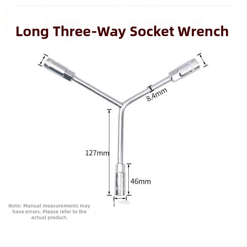 Three-Prong Socket Wrench, Extended Y-Type, Multi-Functional Triangle Socket, High-Carbon Steel for Motorcycle Tire Repair