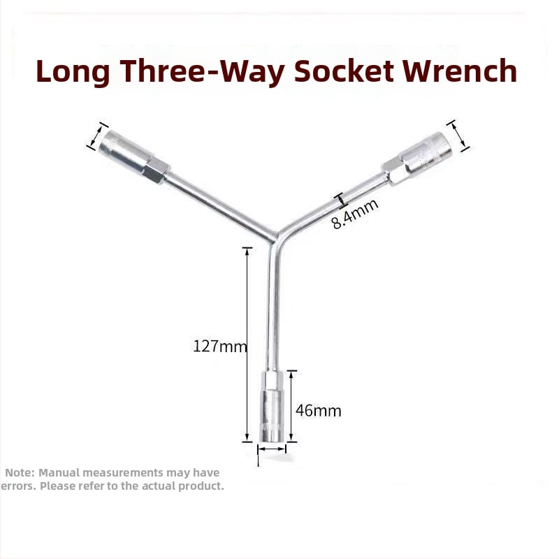 Three-Prong Socket Wrench, Extended Y-Type, Multi-Functional Triangle Socket, High-Carbon Steel for Motorcycle Tire Repair