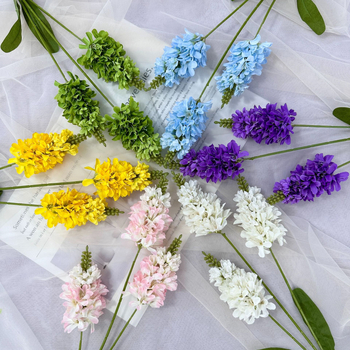 Háromágú mesterséges virágok selyemszövetből, esküvői és fotórekvizitumokra, Yulong márka, variáns 84685