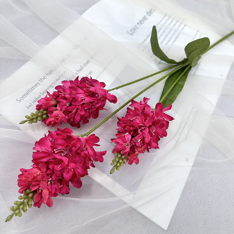 Háromágú mesterséges virágok selyemszövetből, esküvői és fotórekvizitumokra, Yulong márka, variáns 84685