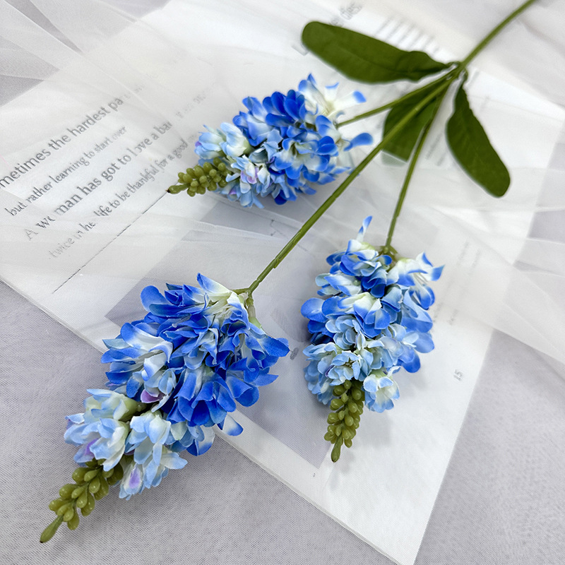 Háromágú mesterséges virágok selyemszövetből, esküvői és fotórekvizitumokra, Yulong márka, variáns 84685