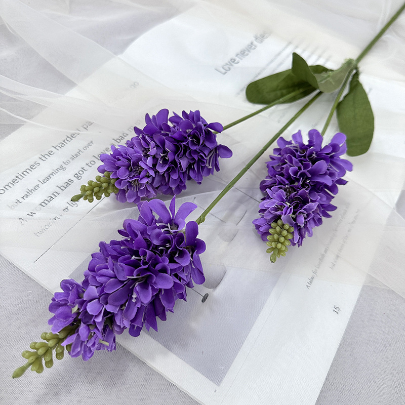 Háromágú mesterséges virágok selyemszövetből, esküvői és fotórekvizitumokra, Yulong márka, variáns 84685