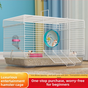 Клетка за хамстери с разглобяем разделител – метална, стил на вила, модулен комплект