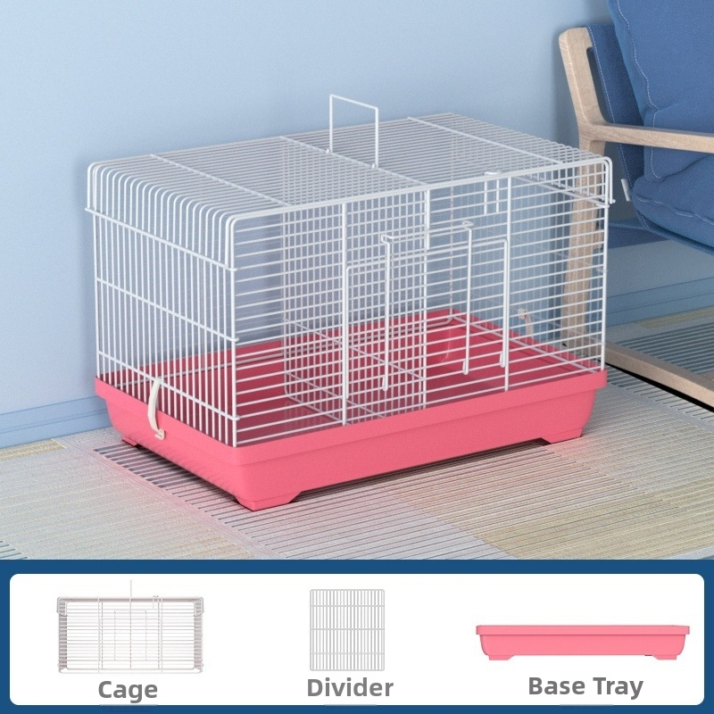 Клетка за хамстери с разглобяем разделител – метална, стил на вила, модулен комплект