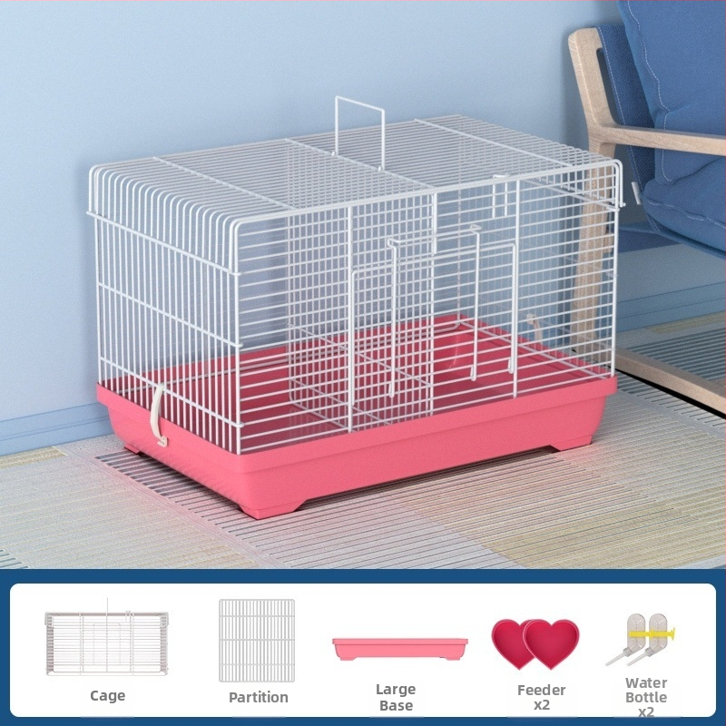 Клетка за хамстери с разглобяем разделител – метална, стил на вила, модулен комплект