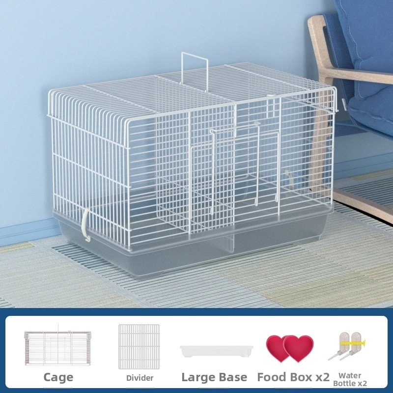 Клетка за хамстери с разглобяем разделител – метална, стил на вила, модулен комплект