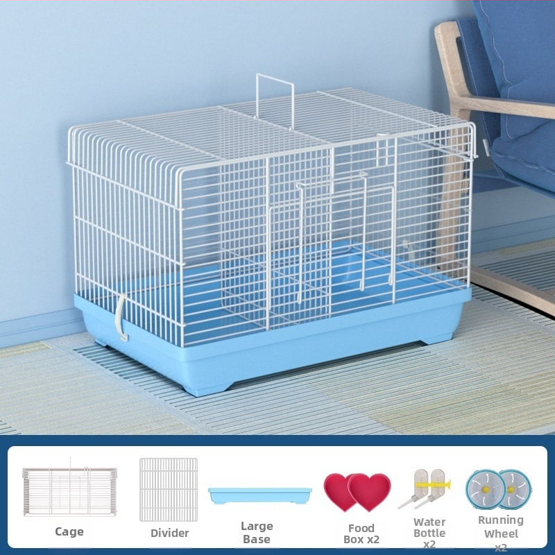 Клетка за хамстери с разглобяем разделител – метална, стил на вила, модулен комплект