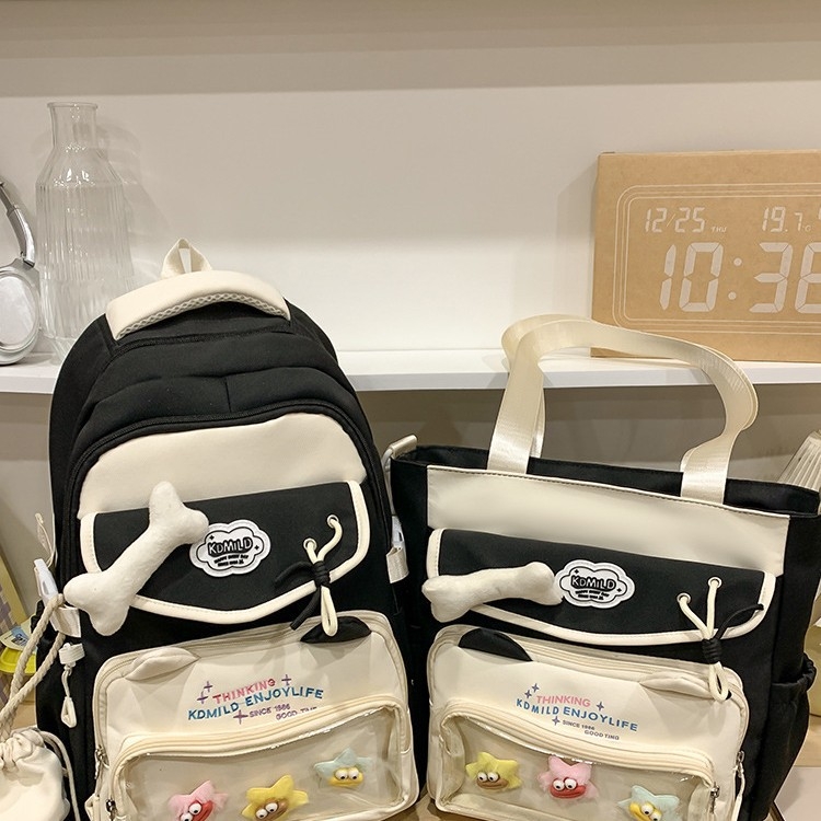 Rucsac școlar, unisex, exterior nylon, design respirabil, căptușeală poliester, stil urban minimalist