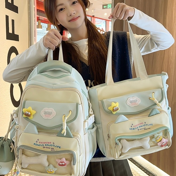 Rucsac școlar, unisex, exterior nylon, design respirabil, căptușeală poliester, stil urban minimalist