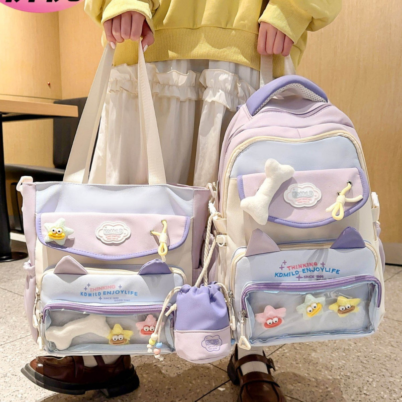 Rucsac școlar, unisex, exterior nylon, design respirabil, căptușeală poliester, stil urban minimalist