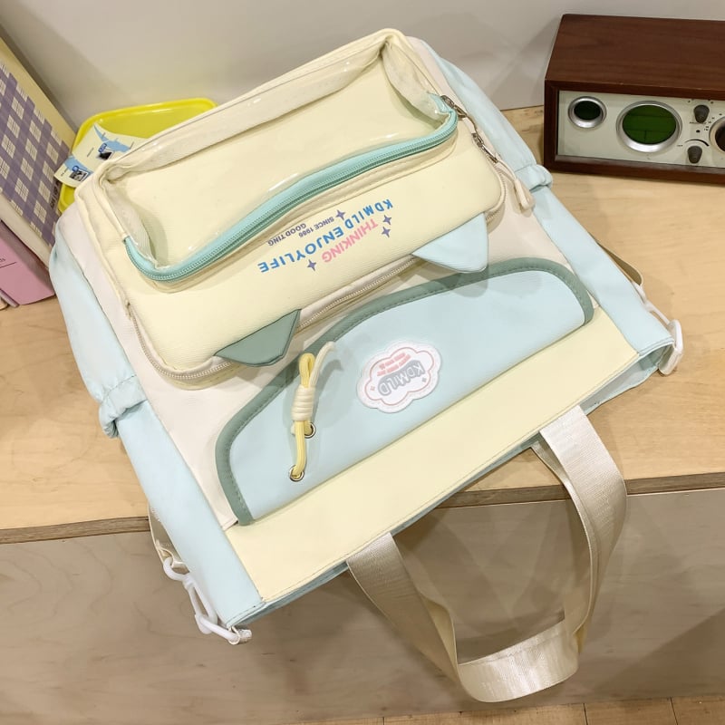 Rucsac școlar, unisex, exterior nylon, design respirabil, căptușeală poliester, stil urban minimalist