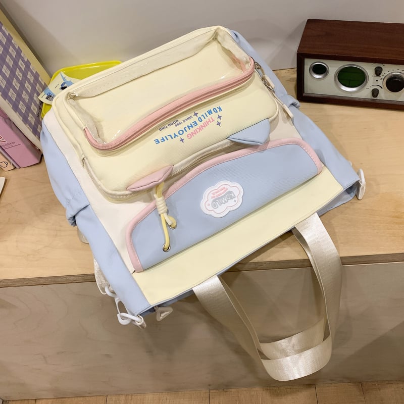 Rucsac școlar, unisex, exterior nylon, design respirabil, căptușeală poliester, stil urban minimalist