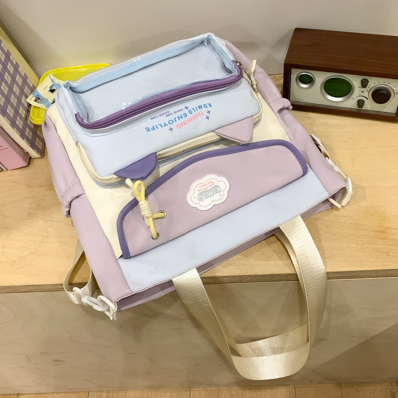 Rucsac școlar, unisex, exterior nylon, design respirabil, căptușeală poliester, stil urban minimalist