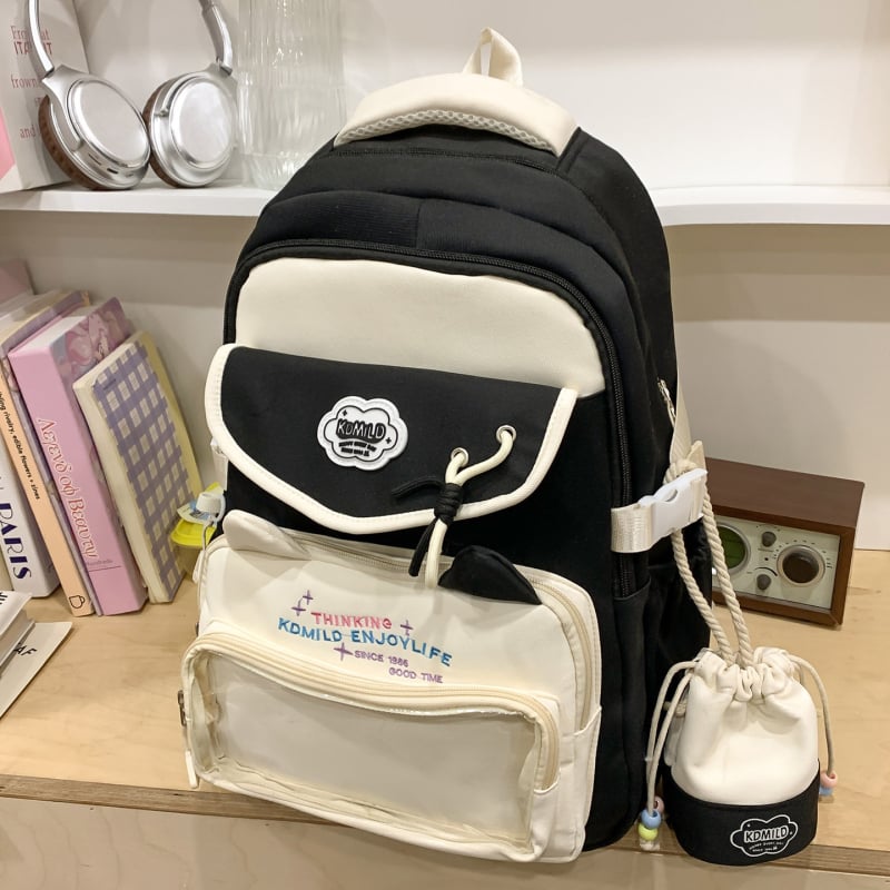 Rucsac școlar, unisex, exterior nylon, design respirabil, căptușeală poliester, stil urban minimalist