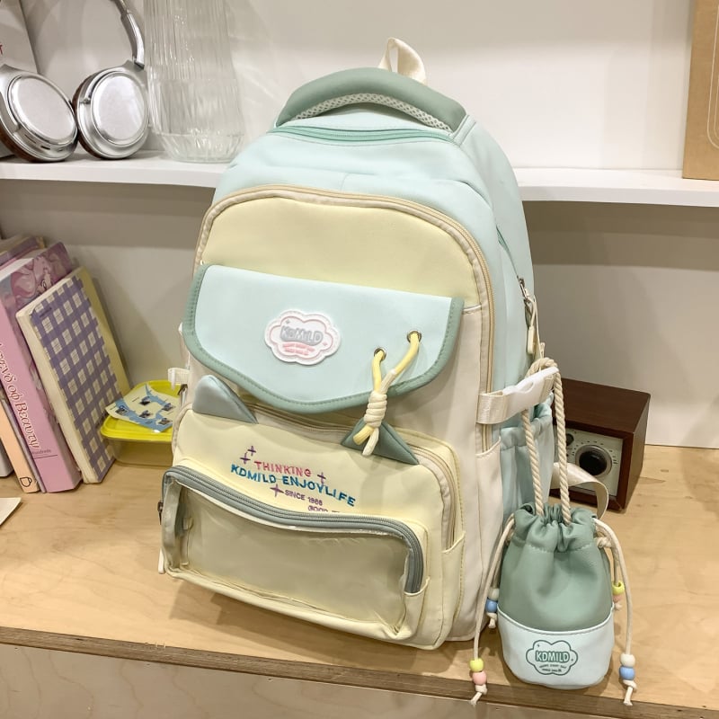 Rucsac școlar, unisex, exterior nylon, design respirabil, căptușeală poliester, stil urban minimalist