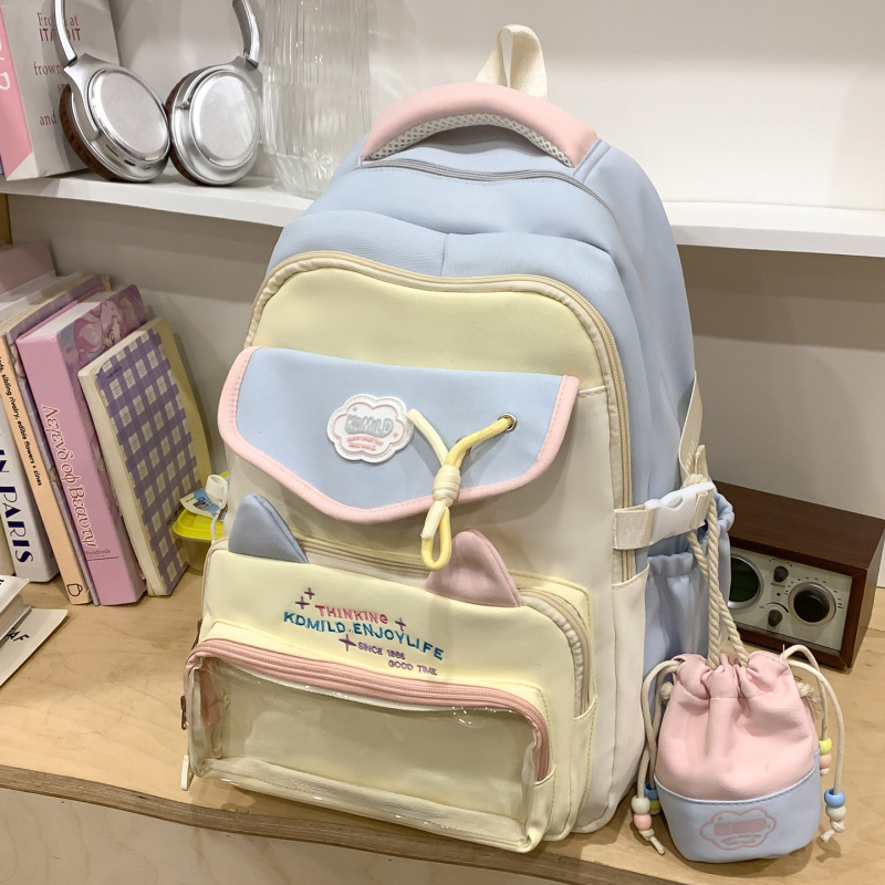 Rucsac școlar, unisex, exterior nylon, design respirabil, căptușeală poliester, stil urban minimalist